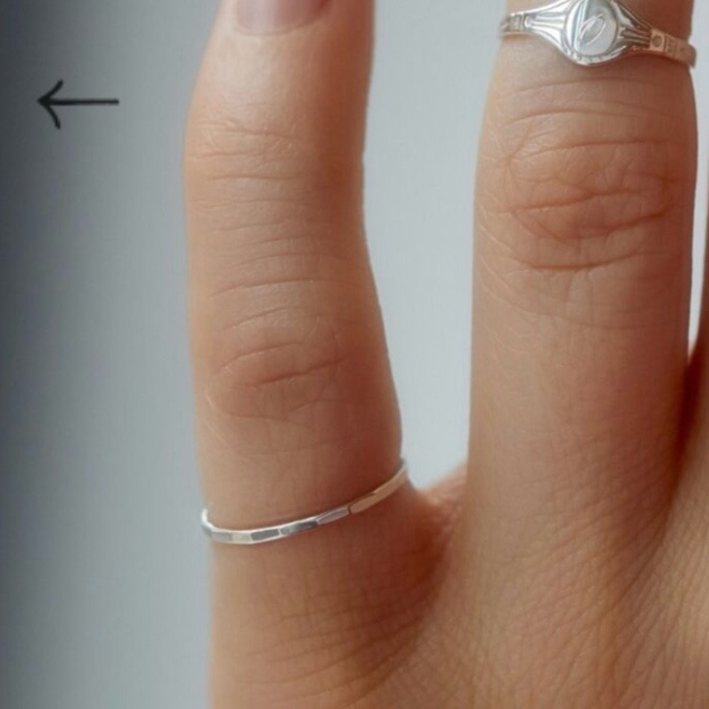 Catbird Silver Hammered Ring - image 8